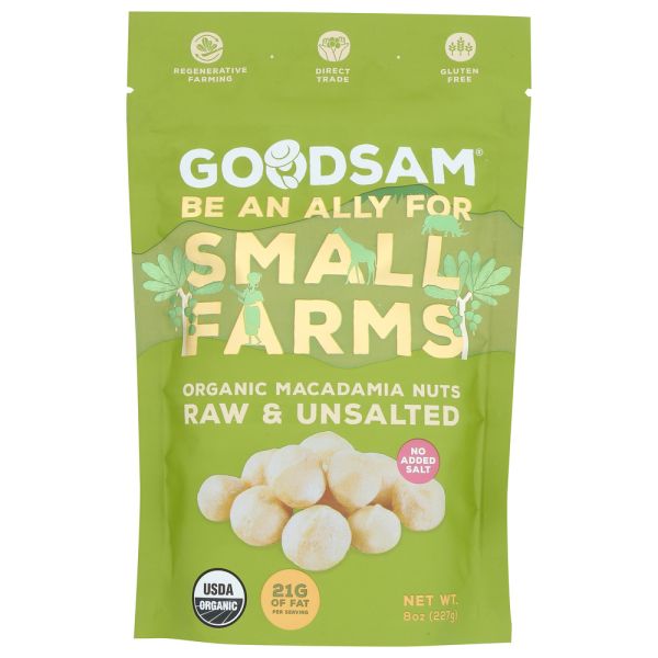 GOODSAM: Organic Macadamia Nuts Raw Unsalted, 8 oz