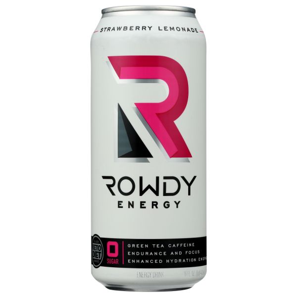 ROWDY ENERGY: Drink Enrgy Strwbry Lemon, 16 fo