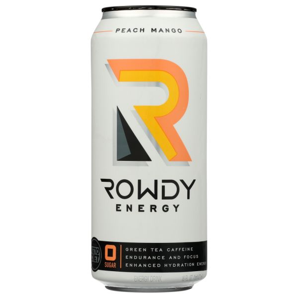 ROWDY ENERGY: Drink Energy Peach Mngo, 16 fo