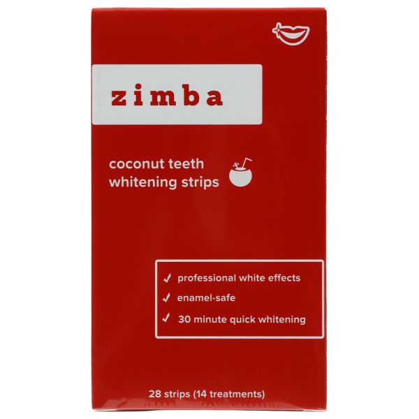 ZIMBA: Teeth Whtn Strips Coconut, 28 PC