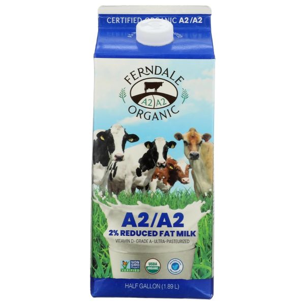 FERNDALE ORGANIC A2A2: 2 Percent Reduced Fat Milk , 64 fo