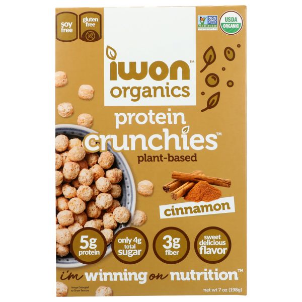 IWON ORGANICS: Crunchies Protein Cinnamn, 7 oz