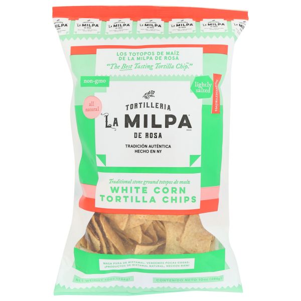 TORTILLERIA LA MILPA DE ROSA: White Corn Tortilla Chips, 10 oz