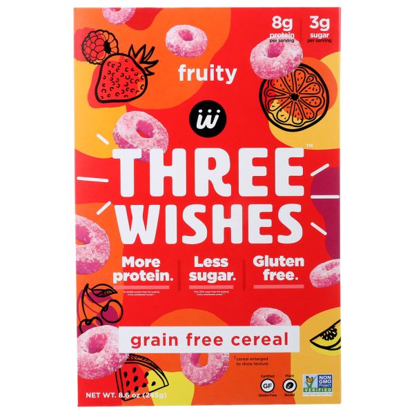 THREE WISHES: Grain Free Fruity Cereal, 8.6 oz