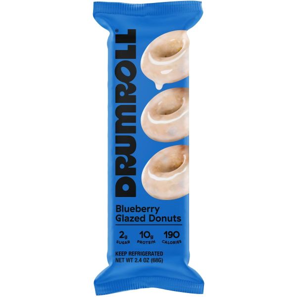 DRUMROLL SNACKS: Blueberry Glazed Mini Donuts, 2.4 oz