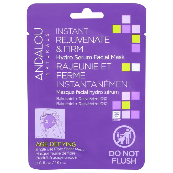 ANDALOU NATURALS: Age Defying Instant Rejuvenate and Firm Sheet Mask, 0.6 fo