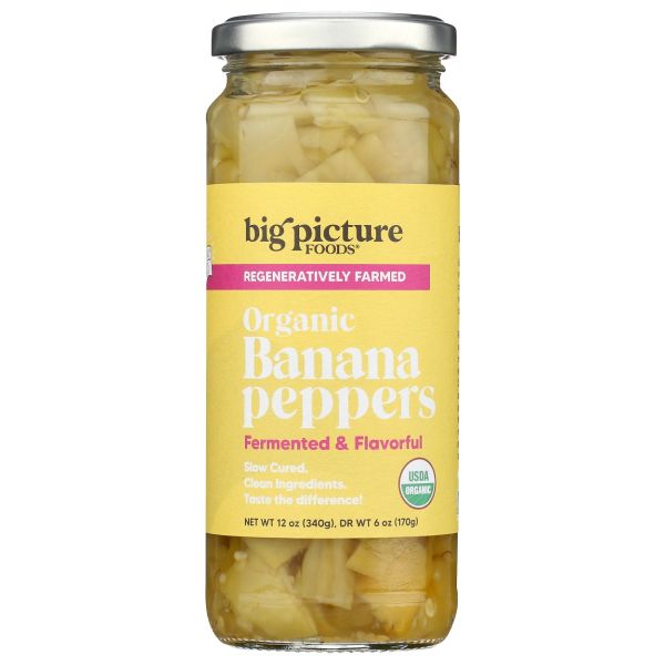 BIG PICTURE FOODS: Organic Banana Pepper Rings Regeneratively Farmed, 12 oz