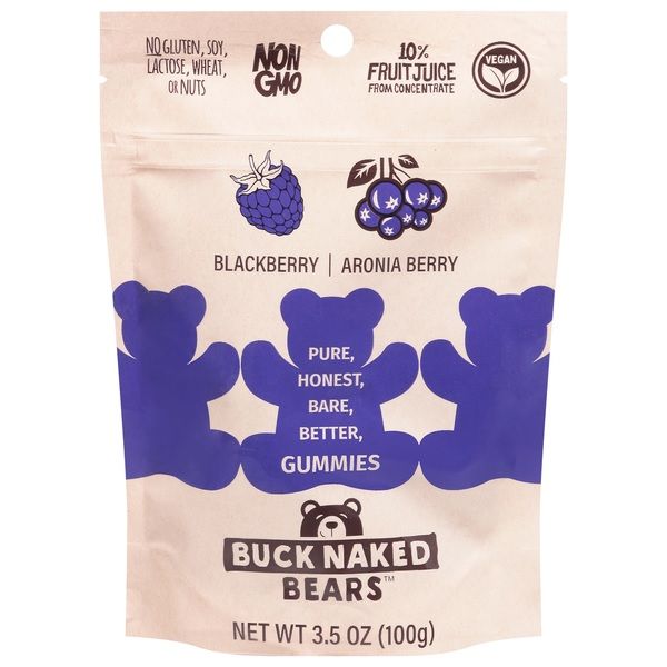 BUCK NAKED BEARS: Blackberry Aronia Berry Gummy Bears, 3.5 oz