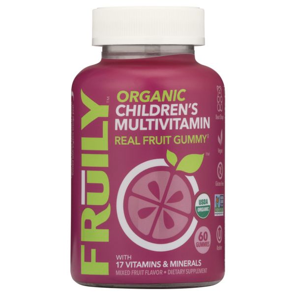 FRUILY: Organic Childrens Multivitamin Gummy, 60 ea