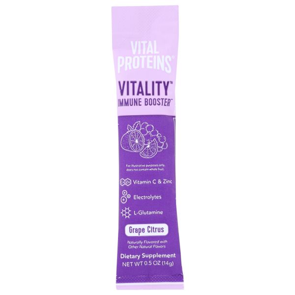 VITAL PROTEINS: Vitality Immune Booster Grape Citrus, 14 gm