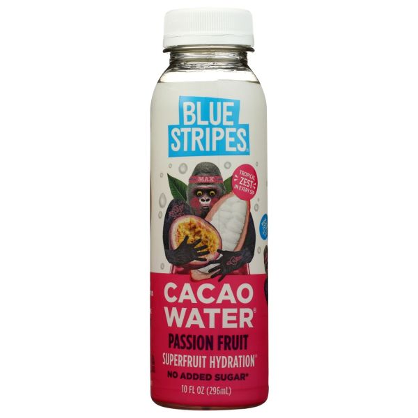 BLUE STRIPES: Passion Fruit Cacao Water, 10 fo