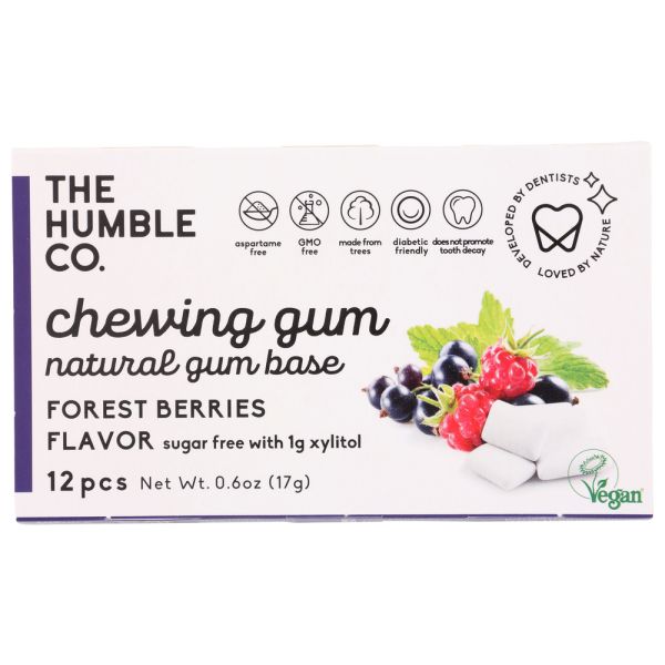 THE HUMBLE CO: Forest Berries Chewing Gum, 12 pc