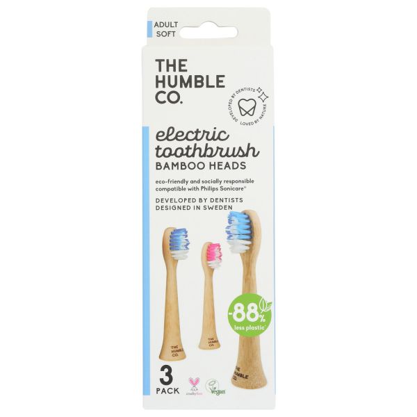 THE HUMBLE CO: Electric Toothbrush Bamboo Heads, 3 pc