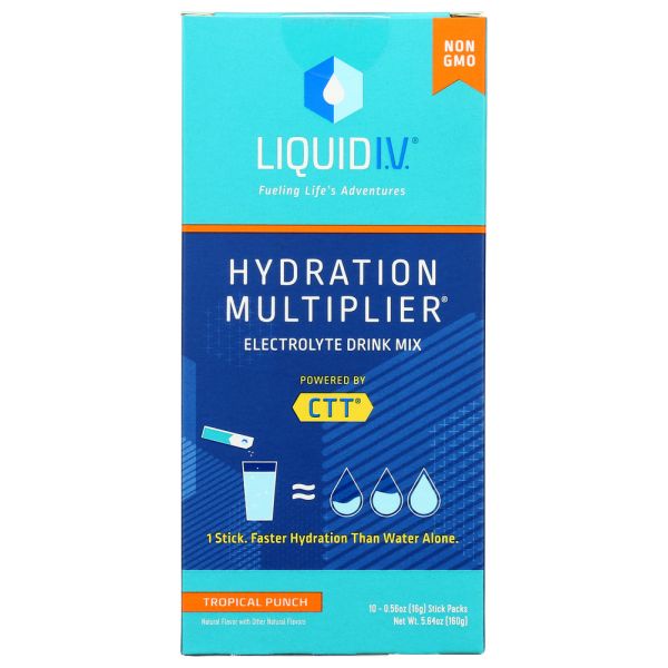 LIQUID I.V.: Tropical Punch Hydration Multiplier 10 Count Box, 5.65 oz