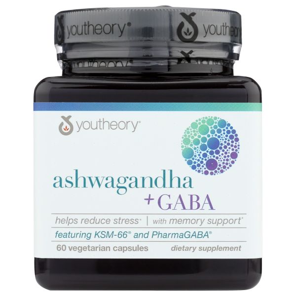 YOUTHEORY: Ashwagandha Plus Gaba, 60 vc