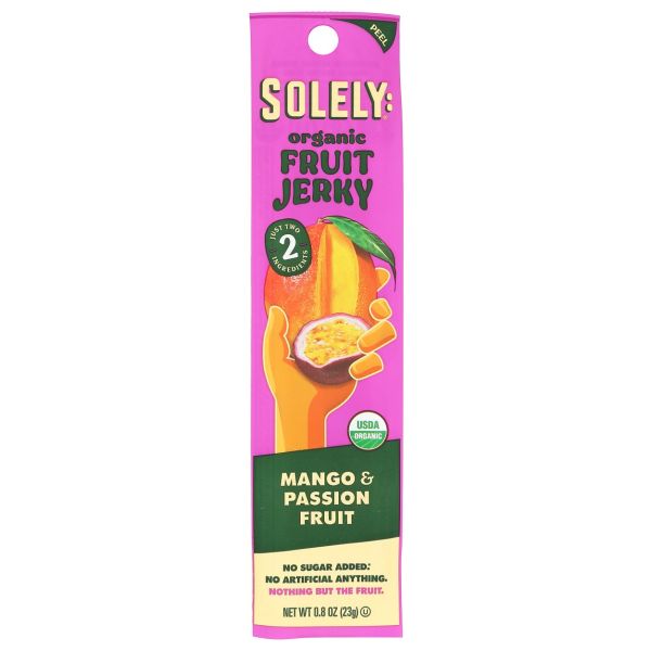 SOLELY: Organic Mango and Passion Fruit Jerky, 0.8 oz