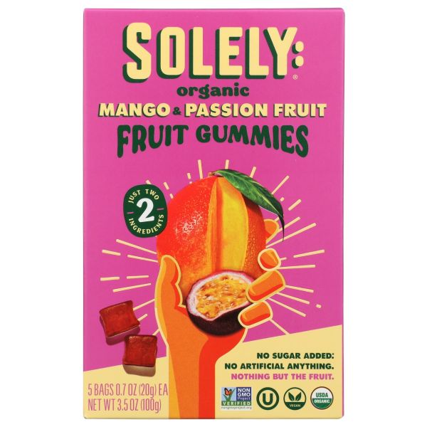 SOLELY: Organic Mango & Passion Fruit Gummies, 3.5 oz
