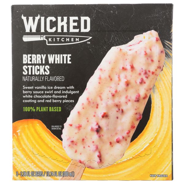 WICKED KITCHEN: 3 Berry White Ice Cream Sticks, 10.14 oz