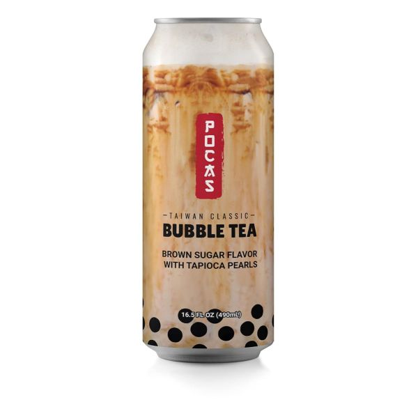 POCAS: Brown Sugar with Tapioca Pearls Bubble Tea, 16.5 fo