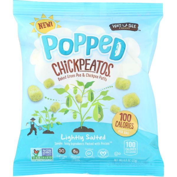 WATUSEE FOODS: Popped Chickpeatos Lightly Salted, 0.8 oz