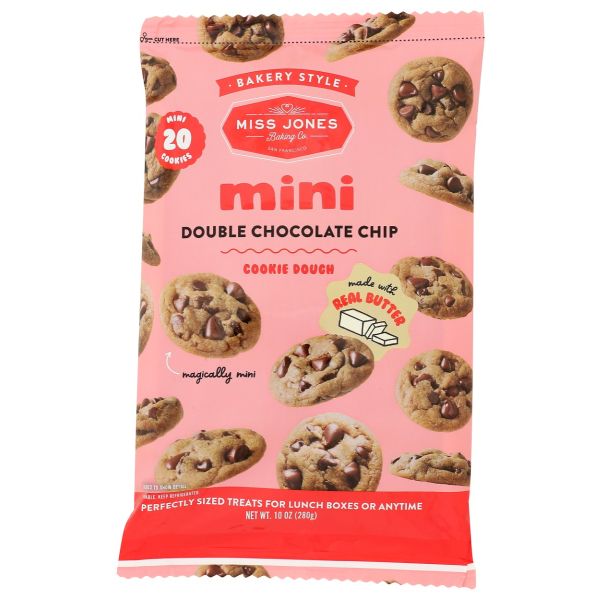 MISS JONES BAKING CO: Mini Double Chocolate Chip Cookie Dough, 10 oz