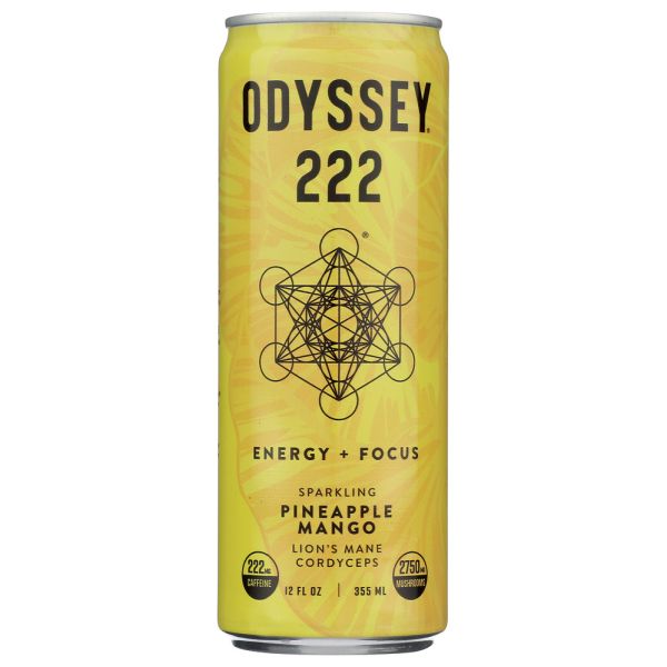 ODYSSEY ELIXIR: Sparkling Pineapple Mango Energy Drink, 12 fo