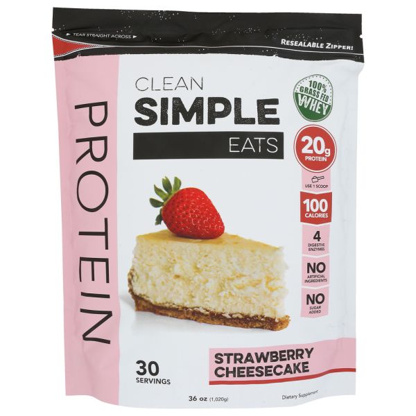 CLEAN SIMPLE EATS: Protein Pwder Strawberry, 36 oz