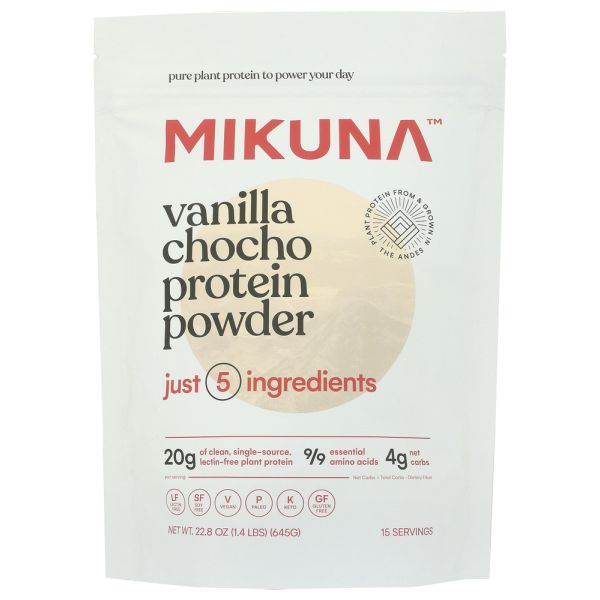MIKUNA: Vanilla Chocho Protein Powder, 22.8 oz