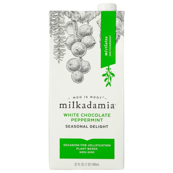 MILKADAMIA: White Chocolate Peppermint, 32 fo