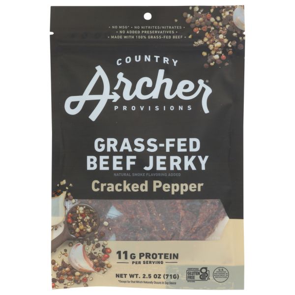 COUNTRY ARCHER: Cracked Pepper Beef Jerky, 2.5 oz