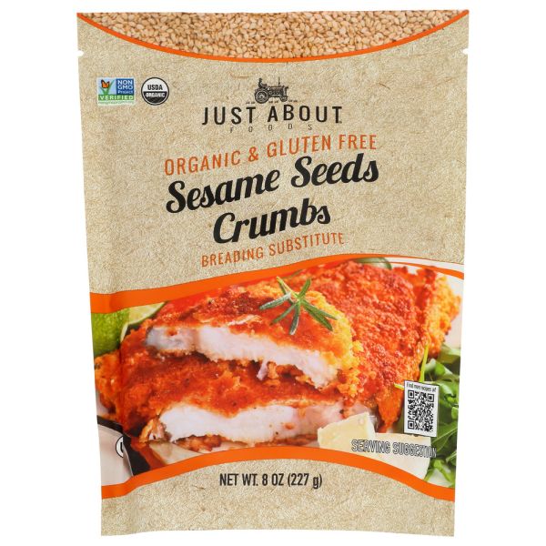 JUST ABOUT FOODS: Organic Sesame Seed Crumbs, 8 oz