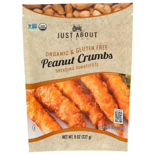 JUST ABOUT FOODS: Peanut Crumbs, 8 oz