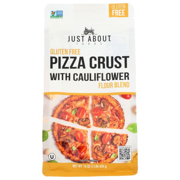 JUST ABOUT FOODS: Gluten Free Pizza Crust with Cauliflower Flour, 1 lb