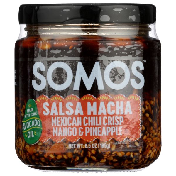 SOMOS: Salsa Macha Mexican Chili Crisp with Mango & Pineapple, 6.5 oz