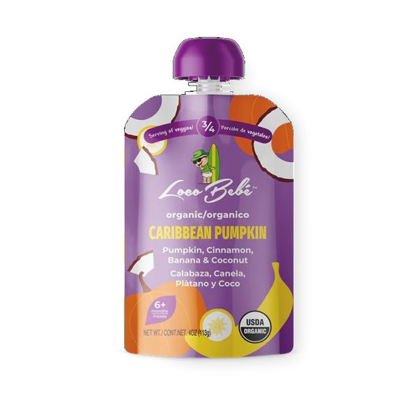 LOCO BEBE: Caribbean Pumpkin Organic Baby Food Puree, 4 oz