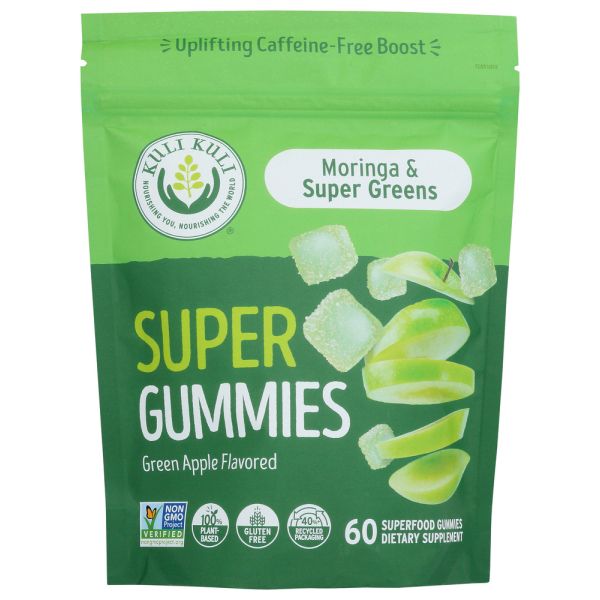 KULI KULI MO: Moringa and Leafy Green Super Gummies Green Apple Flavor, 60 pc