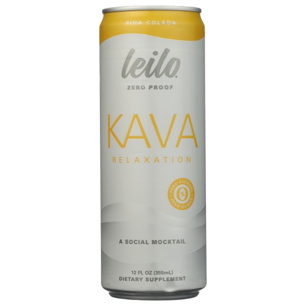 LEILO: Kava Relaxation Zero Proof Pina Colada, 12 fo