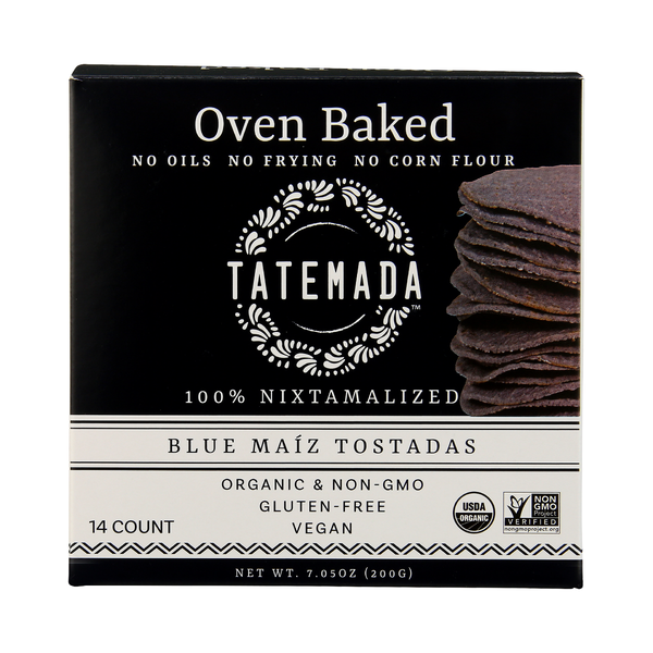 TATEMADA: Oven Baked Blue Maiz Tostados, 7.05 oz