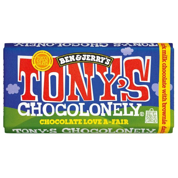 TONYS CHOCOLONELY: Dark Milk Chocolate with Brownie Bar, 6.35 oz