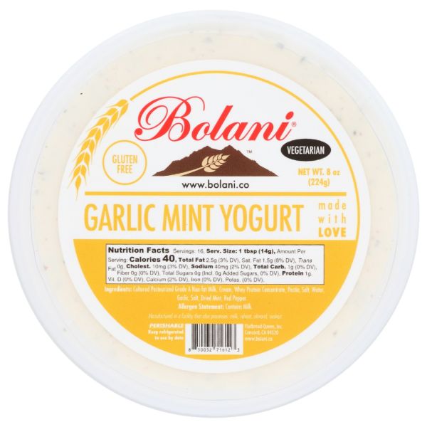 BOLANI: Garlic Mint Yogurt, 8 fo