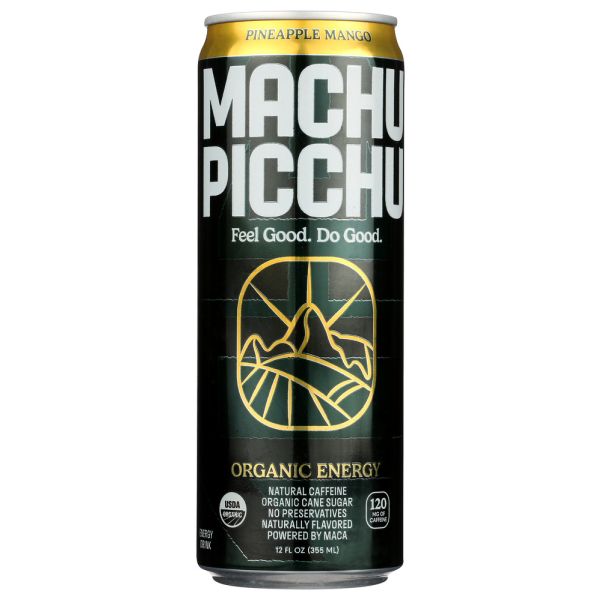 MACHU PICCHU: Pineapple Mango Organic Energy Drink, 12 fo