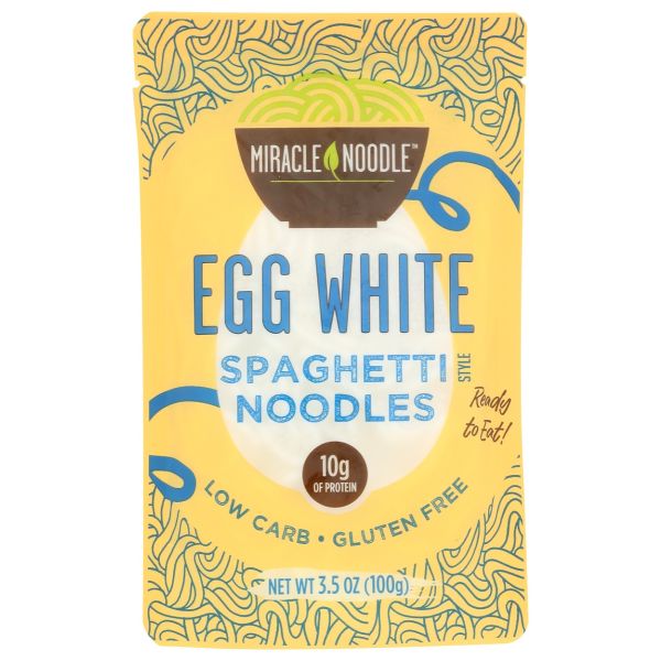 MIRACLE NOODLE: Egg White Spaghetti Style Noodles, 3.5 oz