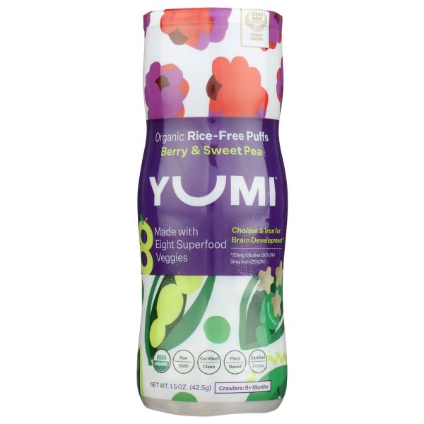 YUMI: Berry Sweet Pea Organic Meltable Puff, 1.5 oz
