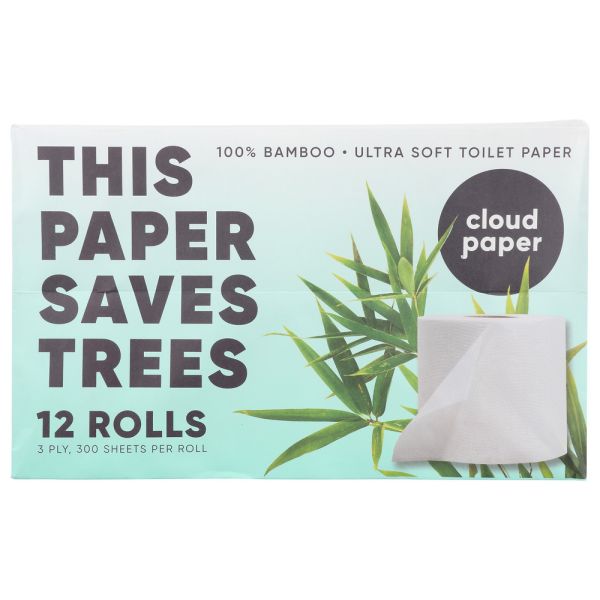 CLOUD PAPER: Toilet Paper Bamboo 3ply, 12 pk