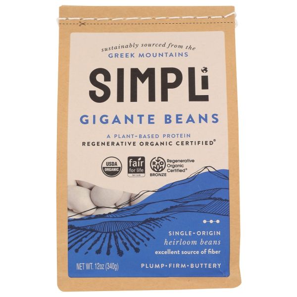 SIMPLI: Regenerative Organic Certified Gigante Beans, 12 oz
