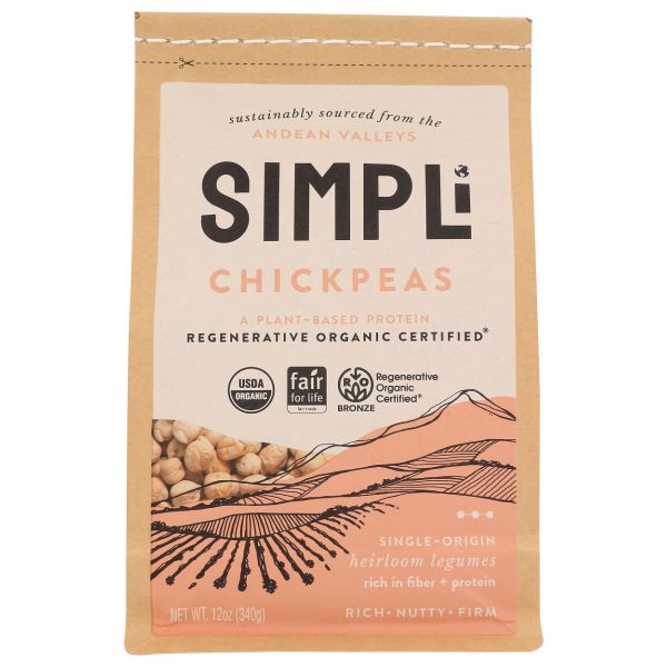 SIMPLI: Regenerative Organic Certified Chickpeas, 12 oz