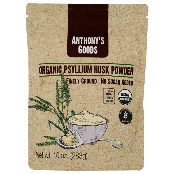 ANTHONY'S GOODS: Organic Psyllium Husk Powder, 10 oz