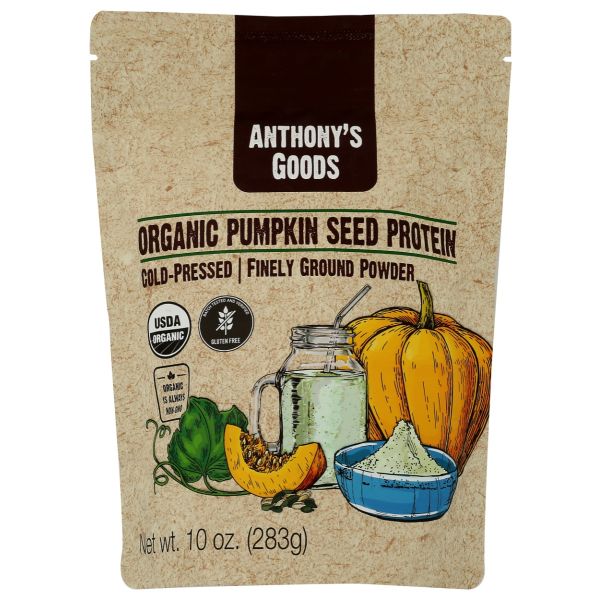 ANTHONY'S GOODS: Organic Cold-Pressed Pumpkin Seed Protein Powder, 10 oz
