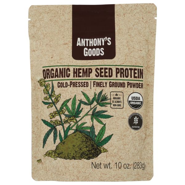 ANTHONY'S GOODS: Organic Cold-Pressed Hemp Seed Protein Powder, 10 oz