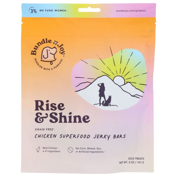 BUNDLE X JOY: Rise and Shine Chicken Jerky Superfood Bars, 5 oz